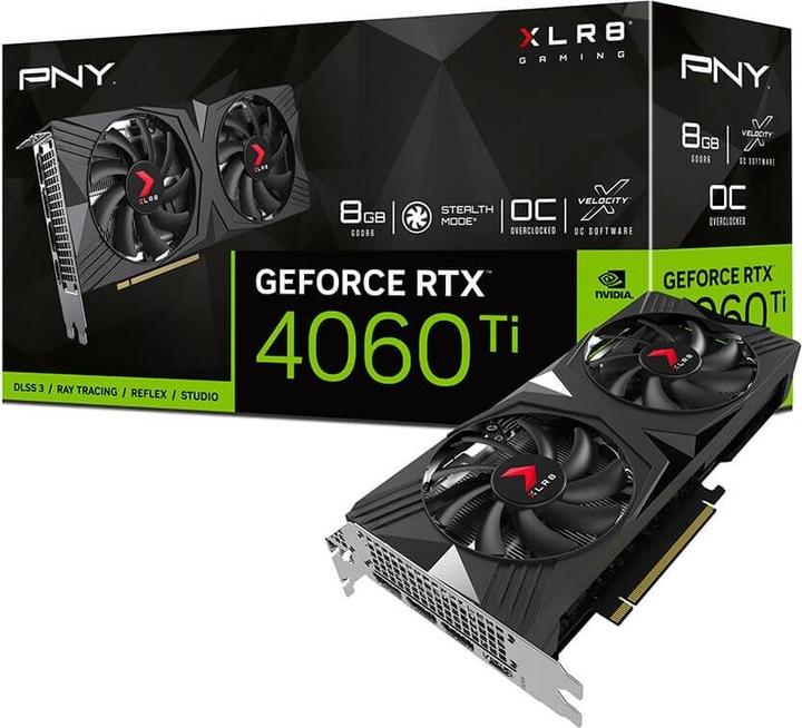 Image du produit PNY GeForce RTX 4060 Ti XLR8 Gaming Verto OC Dual Fan (8 Go)