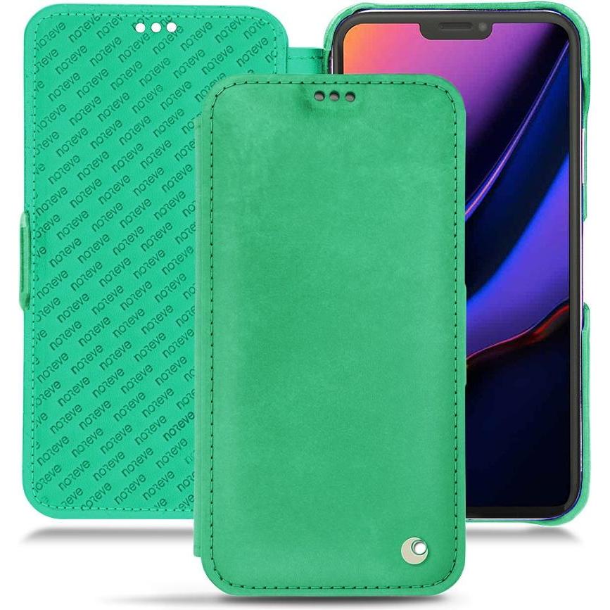 Noreve Lederschutzhülle horizontal (Apple iPhone 11 Pro), Smartphone Hülle, Grün