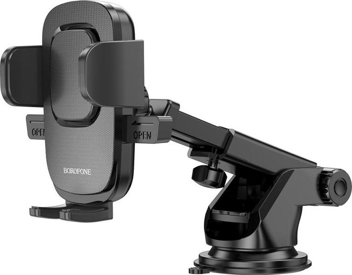 Produktbild Borofone - Car Holder (BH60) - with Suction Cup, for Dashboard/Windshield, 4.5-7" Phone - Black Grey