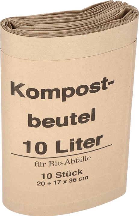 Produktbild Neutralware Müllsack Bio Masse: 20+16 x 36 cm (B x H) Werkstoff: Papier (10x, 10 l)