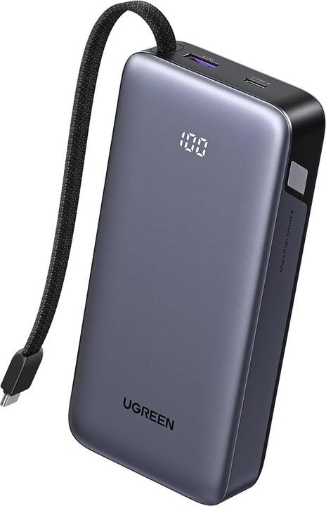 Ugreen PB536 20.000mAh 45W power bank 1x USB-A 1x USB-C 1x integrated USB-C cable (20000 mAh, 45 W)
