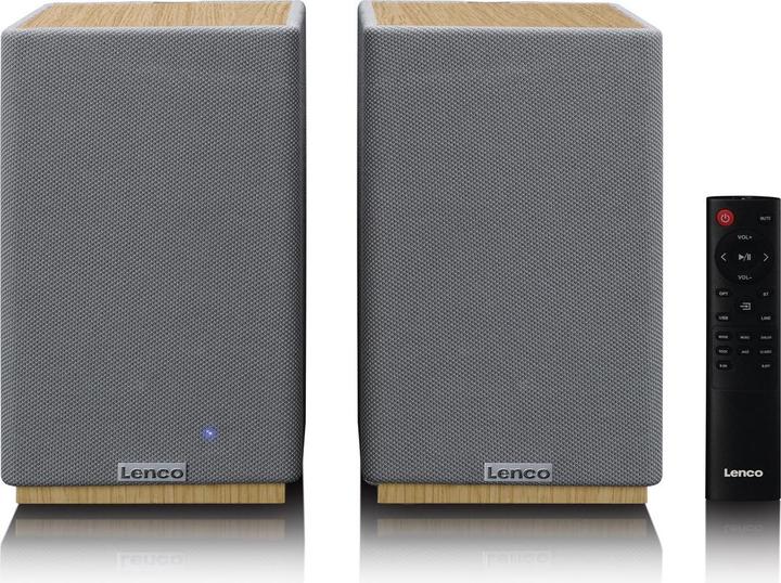 Actual product image Lenco Aktiv Lautsprecher, 2x40W, Wood, BT, opt.In, USB, AUX