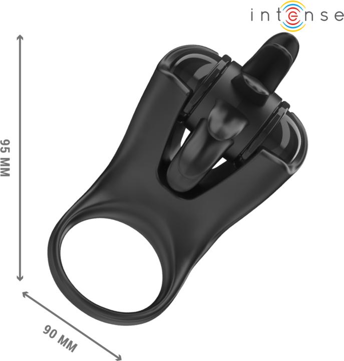 Actual product image Intense - Mabel Vibrationsring 10 Vibrationen Mit Klitorisstimulator Schwarz