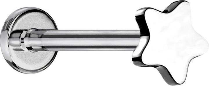 Produktbild Star Piercing Micro Labret Innengewinde silber Stern (ohne Messing, Titan)
