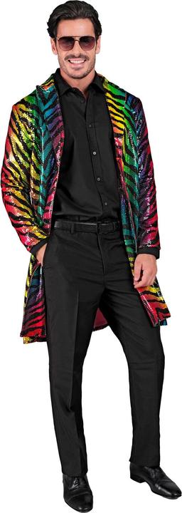 Actual product image Widmann Sequin coat in tiger pattern Rainbow (XXL)