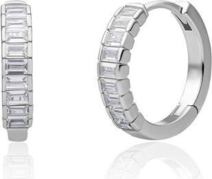Actual product image Sparkling Jewels Sparkling Silver Hoop Earrings With Cubic Zirconia Eas23
