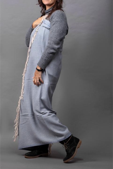 Produktbild MojaMajo Wolldecke Matilde 140x190 cm, Blau (140 x 190 cm)