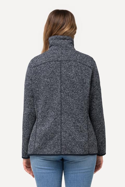 Produktbild Ulla Popken Strickfleece-Jacke, Rauten, Stehkragen, Zipptaschen (46, 48)