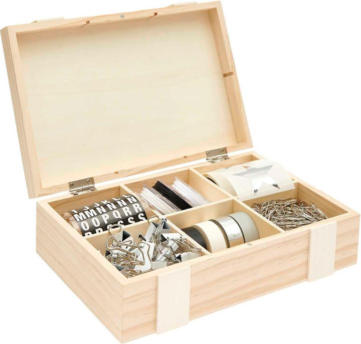 Actual product image Rico Design Wooden box / storage box with 6 compartments