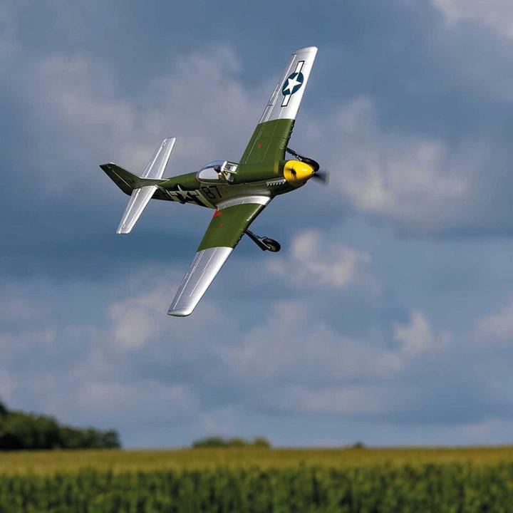 Actual product image E-Flite AVION Mustang P-51D 1000mm EP BNF with AS3X+ and SAFE Select (Warbird)