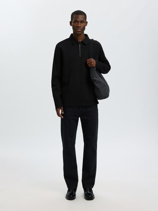 Produktbild Selected Geripptes Half-Zip Langarm-Poloshirt (S)