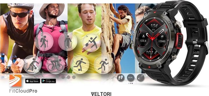 Actual product image Giewont Veltori VT140-1 Smartwatch, schwarzes Silikonarmband