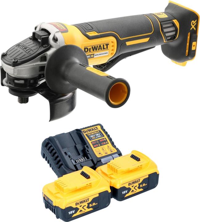 Produktbild DeWalt DCG 406 P2 Akku Winkelschleifer 18 V 125 mm Brushless + 2x Akku 5,0 Ah + Ladegerät (125 mm)