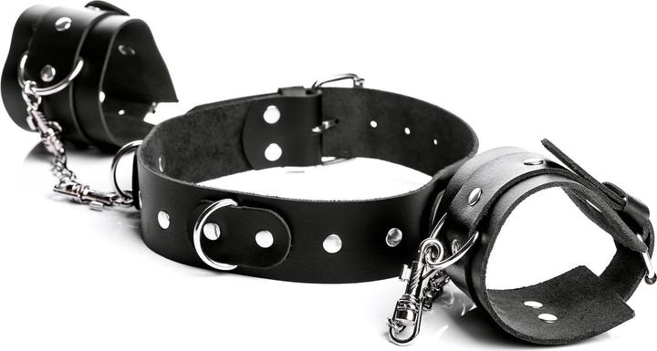 Image du produit Temptation Breites Halsband durch Ketten mit Handschellen verbunden