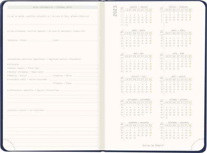 Actual product image Rhodia Webplanner 2024 (10 x 15 cm, No binding)