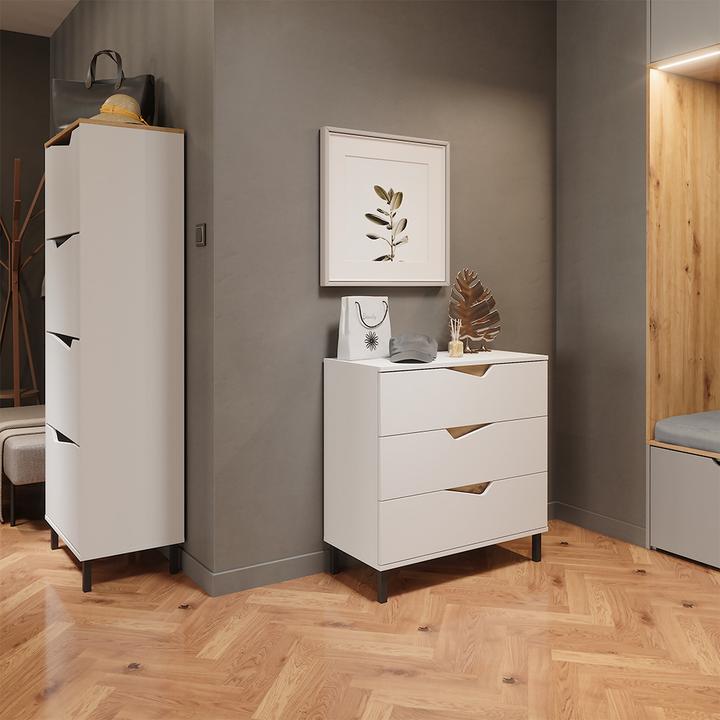 Produktbild Vicco Schuhkipper Marelle, Weiss/Artisan, 60 x 167.4 cm mit 4 Fächern (60 x 38 x 167.40 cm)