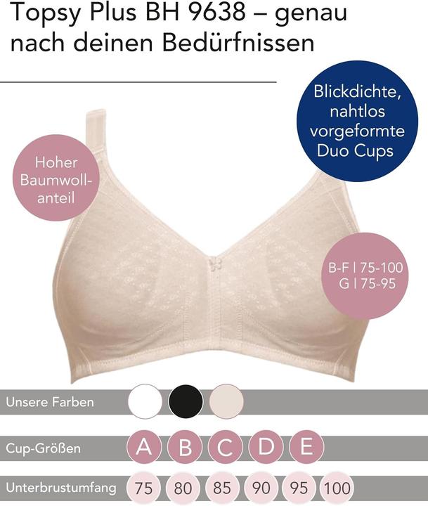 Produktbild Susa Comfort Plus Topsy BH ohne Bügel (Einzelpack, 75 C)