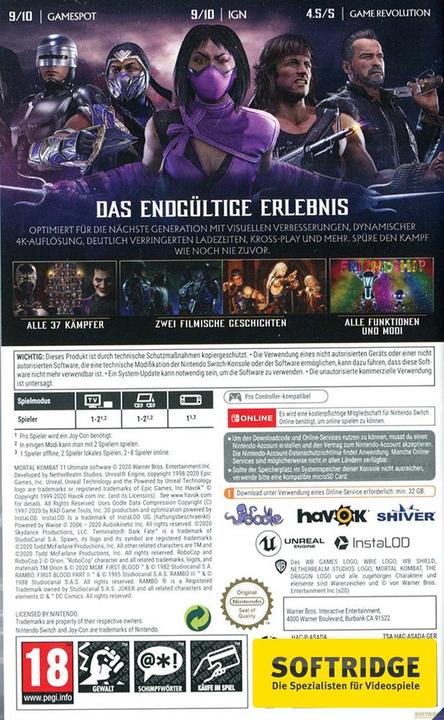 Immagine prodotto WB Mortal Kombat 11 Ultimate (Switch, Multilingue)