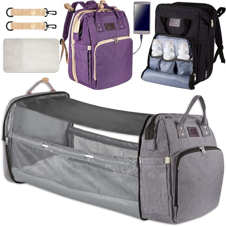 All Kids United Baby-Wickelrucksack mit integriertem Kinderbett