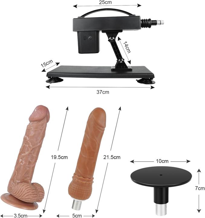 Image du produit Qianmu Automatische Liebesmaschine QM-A011 mit Dildo und Saugnapf Adapter