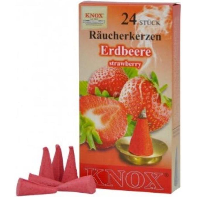 Knox, Duftkerzen, Räucherkerzen - Erdbeere 24 Stk., Kegel