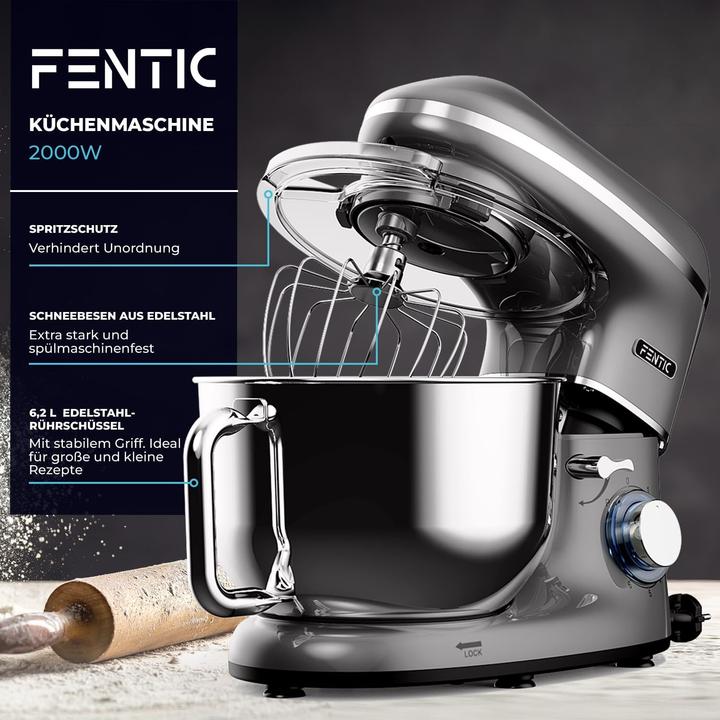 Produktbild Fentic Küchenmaschine mit Rührschüssel (2000 W, 6.20 l)
