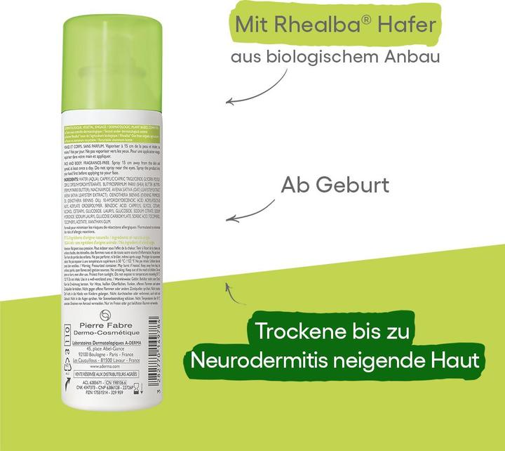 Produktbild A-Derma Exomega Control Emollient Soothing Spray For Dry And Atopic Skin 50Ml (Körperlotion, 50 ml)