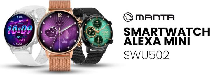 Produktbild Manta Smartwatch damski Alexa Mini biały (39 mm)