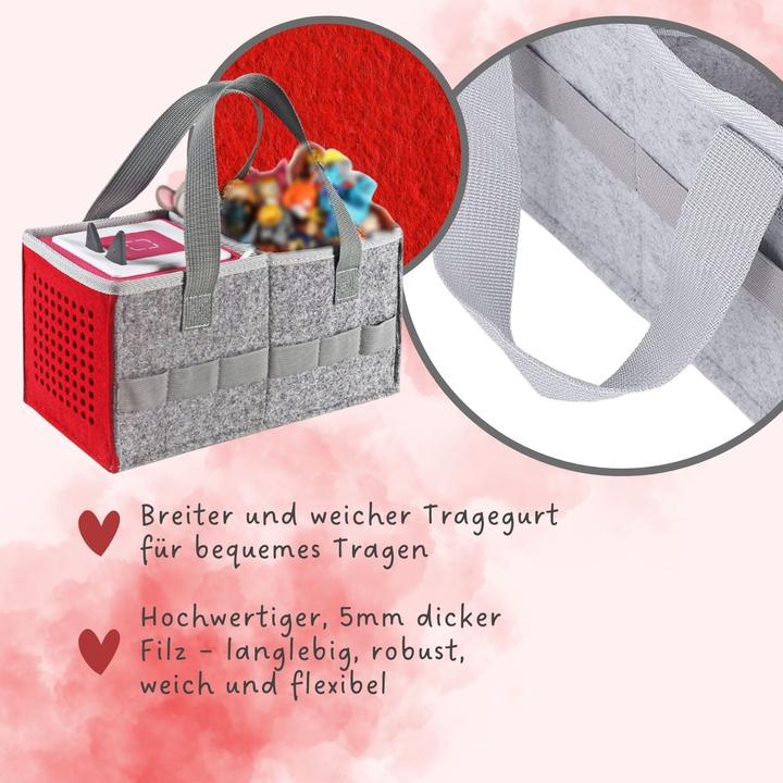 Produktbild Hermex Aufbewahrungstasche für Hörspielbox und Figuren Organizer-Tasche für Hörspiel Rot