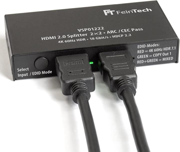 Produktbild FeinTech HDMI 2.0 Splitter 2 Eingänge 2 Ausgänge