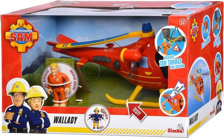 Actual product image Simba Fireman Sam helicopter Wallaby incl. figure