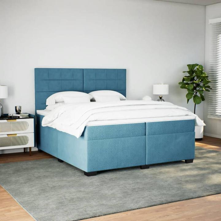 Actual product image vidaXL Bo x spring bed with mattress 200 x 200 cm velvet (200 x 200 cm)