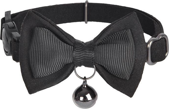 Immagine prodotto Dogness Set di collari per gatti 2 pezzi (Vera pelle rossa/fibra nera) (Gatto, Generale)