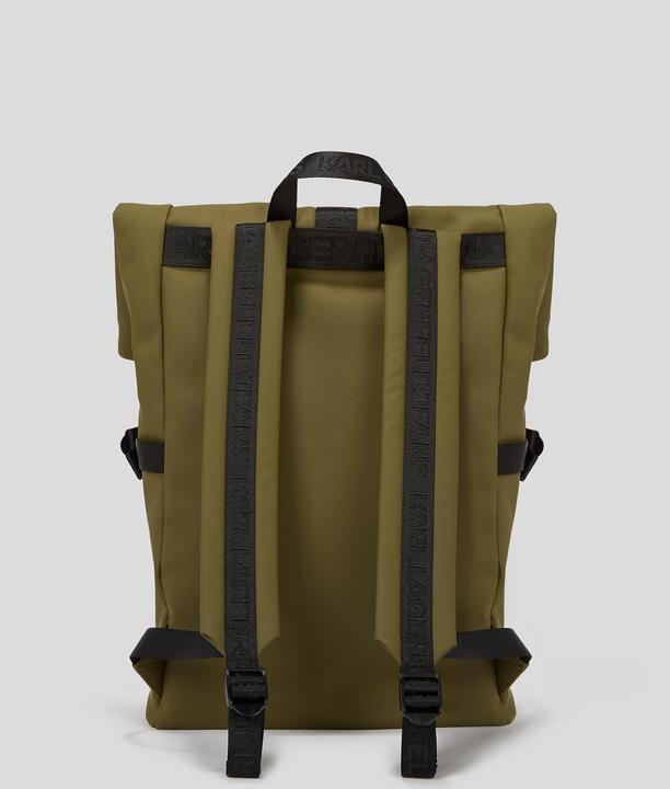Actual product image Karl Lagerfeld Utility Coated Roll Backpack for Everyday Style and Weekend Adventures