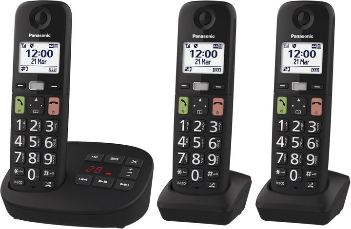 Produktbild Panasonic DECT KX-TGU133EXB Trio Zwart