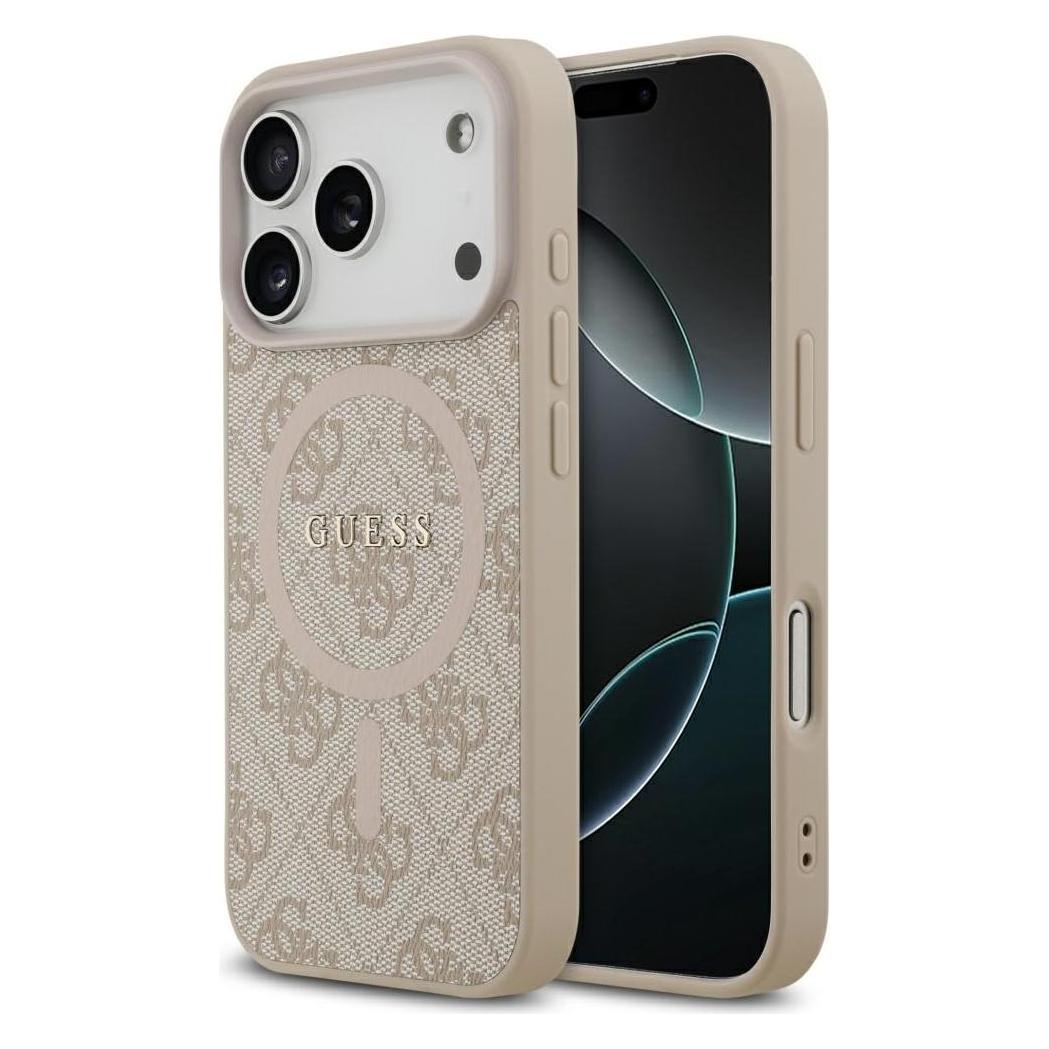 Guess - 4G Ring Classic Logo MagSafe (GUHMP17XG4GFRP) - IPhone 17 Pro Max - Pink (Apple IPhone 17 Pro Max), Smartphone Hülle, Pink