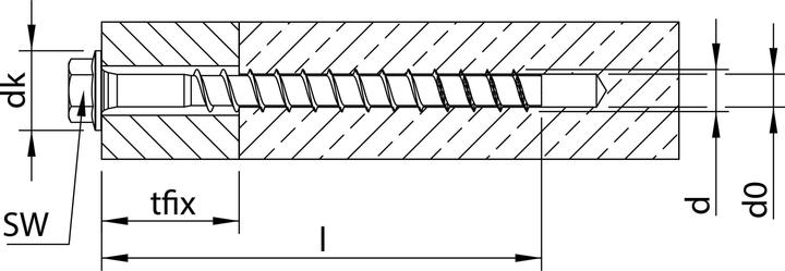 Produktbild Heco MULTI-MONTI-plus SS 20,0 x 160, Sechskantkopf mit angepresster Scheibe, Sechskantkopf, verzinkt blau (6 Schrauben pro Stück)