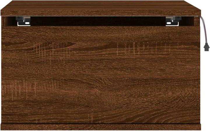 Image du produit vidaXL Table de chevet murale avec lampes LED Chêne brun,Couleur (50 x 36 x 30 cm)