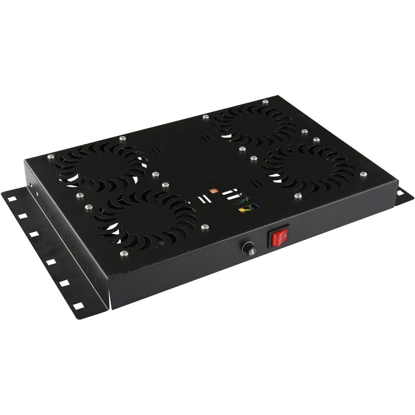 Lanview 4 Fans, Analog Thermostat, Serverschrank Zubehör, Schwarz