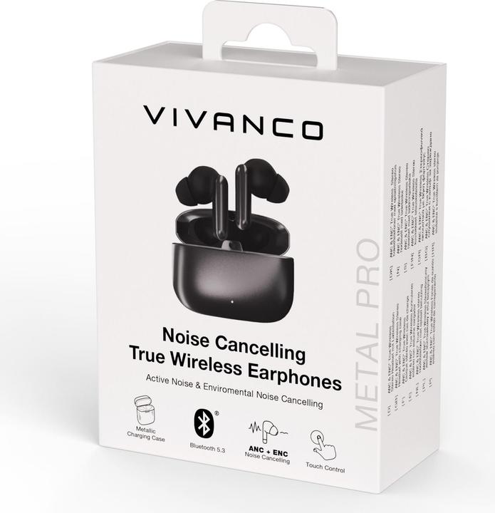 Actual product image Vivanco Noise cancelling TWS Bluetooth headphones, ANC/ENC function, anthracite metallic (5 h, Wireless)