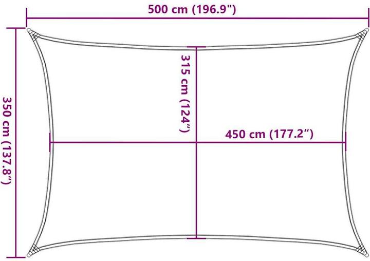 Produktbild vidaXL Sonnensegel 160 g/m² Rechteckig HDPE (3.5 x 5 m)