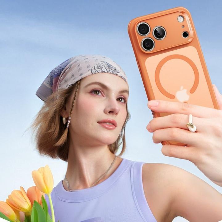 Actual product image ESR Classic Hybrid Magnetic Case (Camera Control), for iPhone 17 Pro, Frosted Orange (Apple iPhone 17 Pro)