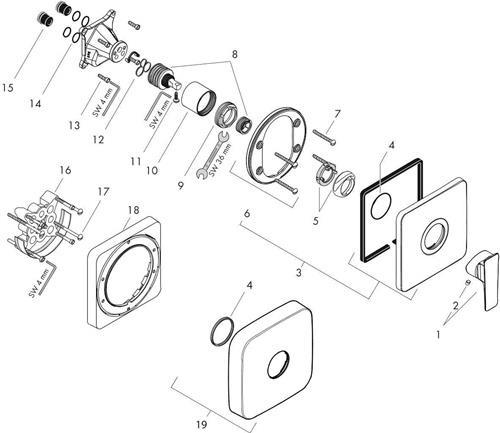 Actual product image Axor Citterio E single-lever shower mixer, flush-mounted, 1 consumer