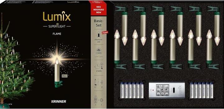 Produktbild Krinner LED Baumkerze SuperLight Flame, Cashmere, 12er-Starter Set