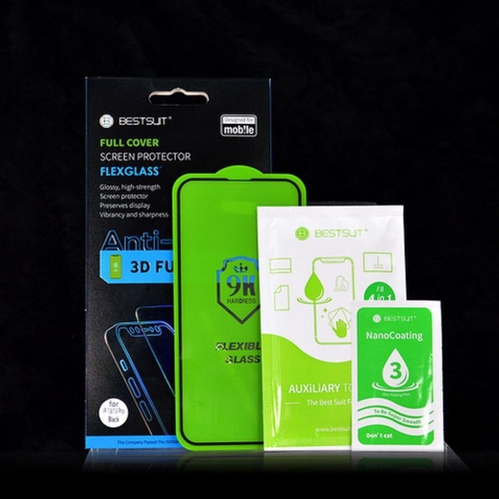 Actual product image Bestsuit Protective glass Flexible Hybrid Glass 5D for Apple iPhone 15 black (1 Piece, Apple iPhone 15)