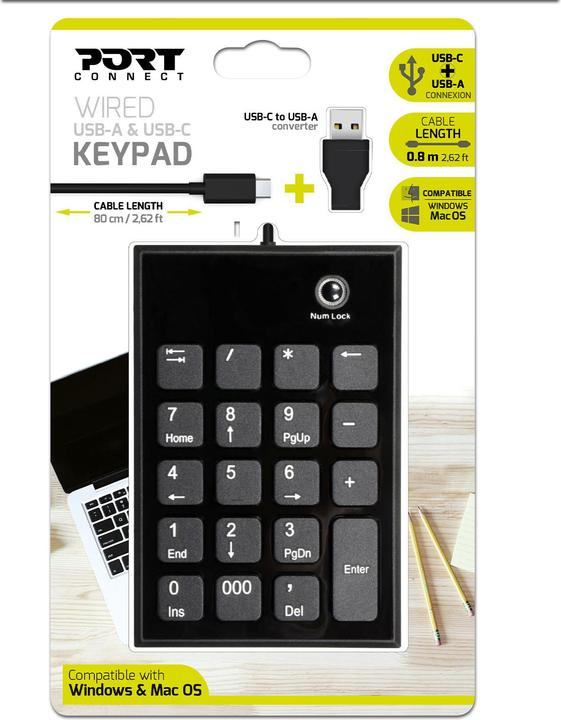 Actual product image Port Designs 900801 Numeric keypad notebook USB (Numeric keypad, Cable)
