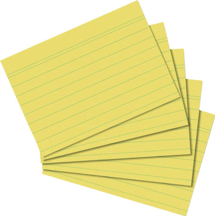 Image du produit Herlitz Fiches, DIN A8, lignées, jaunes (A8, 170 g/m², 100 x)