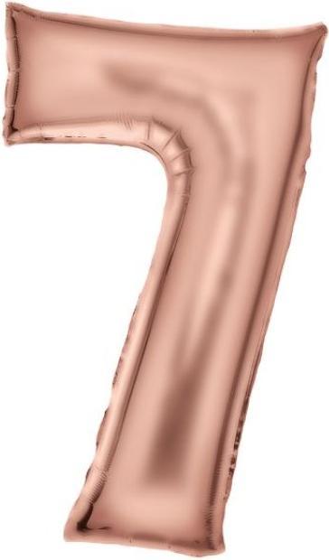 Amscan Zahlenballon Roségold Zahl 7 Seidenglanz - 86cm - leer (1 x)