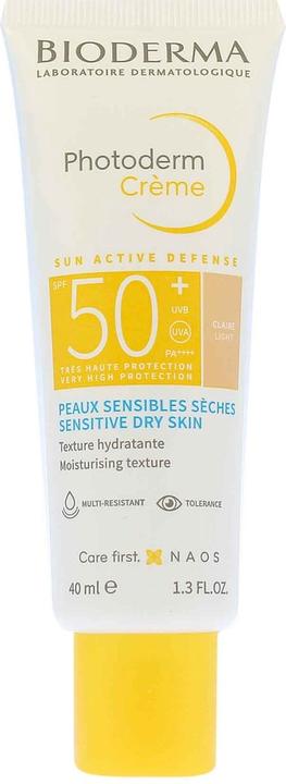 Image du produit Bioderma Photoderm Crème SPF 50+ - Soin solaire pour peaux légères - 40ml (Crème solaire visage, SPF 50, 40 ml, 150 g)