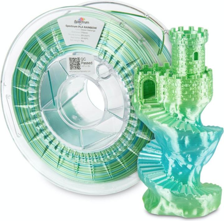 Produktbild Filament PLA Rainbow Ocean Melange 1.75mm 1kg (PLA, 1.75 mm, 1000 g, Mehrfarbig)